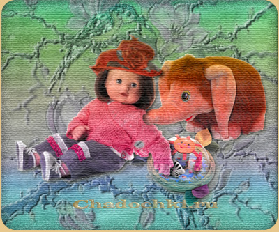 ребенок и мамонтенок